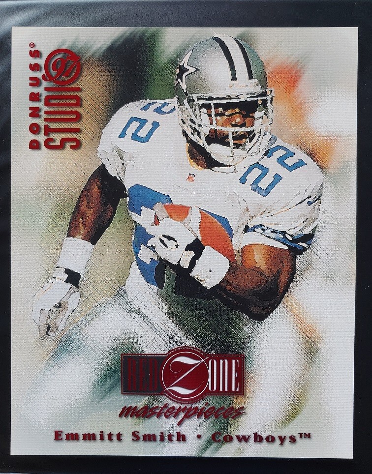 1997 DONRUSS STUDIO EMMITT SMITH, COWBOYS, RED ZONE MASTERPIECES 1362/3500, NRMT