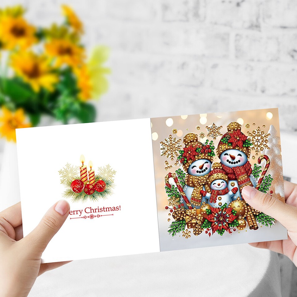 DIY Diamond Painting Christmas Greeting Cards Rhinestone Card Kit