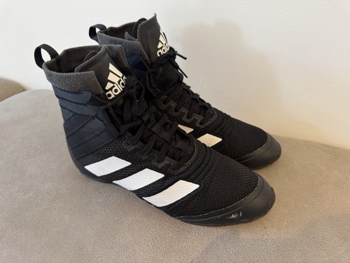 GORGEOUS ADIDAS SPEEDEX 18 High Ankle BOXING Boots / Shoes in BLACK / WHITE UK 5 - Picture 4 of 17