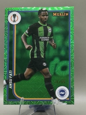 Ansu Fati Barcelona (Brighton, Monaco) 2023-24 Topps Merlin UCC Green Mojo /99