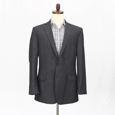 Calvin Klein 42L Gray Sport Coat Blazer Jacket HB 2-Button Wool