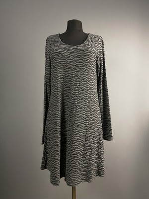 Elemente Clemente Gray Viscose Dress Lagenlook Midi Lightweight Size 1 S