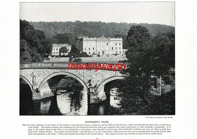 Chatsworth House, (High Tor Matlock On Reverse), Buchillustration, 1897