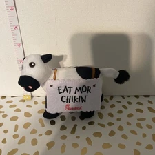 Chick Fil A Cow Eat Mor Chik'n More Chicken Small Plush Stuffed Animal 4" tall