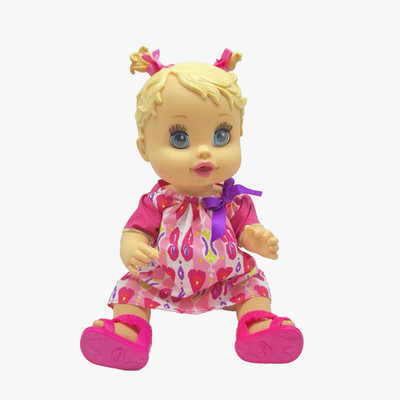 2006 Hasbro Baby Alive Sip N Slurp Baby Doll Toy Blonde Blue Eyed Adorable EUC