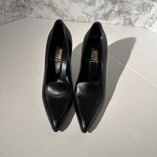 Versace Women's Black 100 Leather High Heel Stilettos Pumps Shoes US 7 IT 37