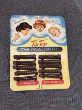Vintage Tip Top Tiny Dream Curlers Rubber 1950's RARE NOS Advertisement