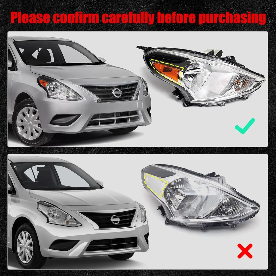 Conjunto de faros halógenos aptos para Nissan Versa 2015-2019 diestro Foto 2 de 4