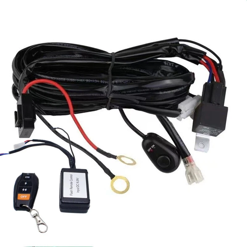 Car Work Light Remote Control Switch:LED Fog Light Bar Wiring Harness Relay Foto 4 de 4