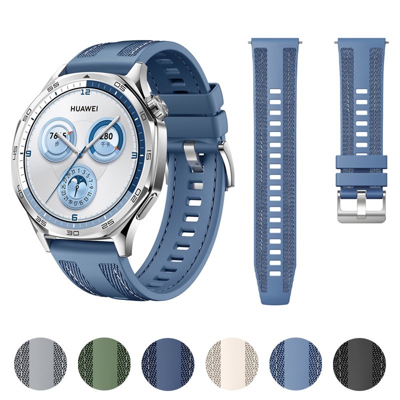 22mm Durable Nylon Silicone Hybrid Waterproof Sports Watch Strap USA Shipping