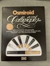 VTG Osmiroid De Luxe Calligraphy Boxed Set Fountain Pen 6 Nibs  Paper READ