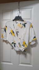 NUEVO CON ETIQUETAS RAILS Athena Lemon Grove Blusa Top Corbata Cruzada Marfil Amarillo Pequeña S