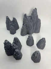 For Heroscape Terrain - Grey 15 Hex Rock Outcrop (Lot of 6) [Custom]