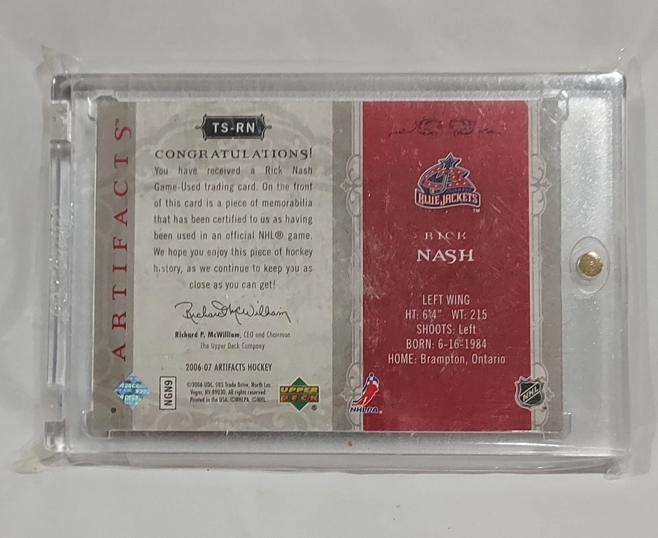 2006 07 UD Artifacts Treasured Patches Patch Rick Nash /35 - Image 2 of 2