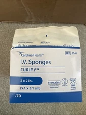 Cardinal Health I. V. Split Sponges Sterile 2”x2” 2 Per Pack 35 Per Box