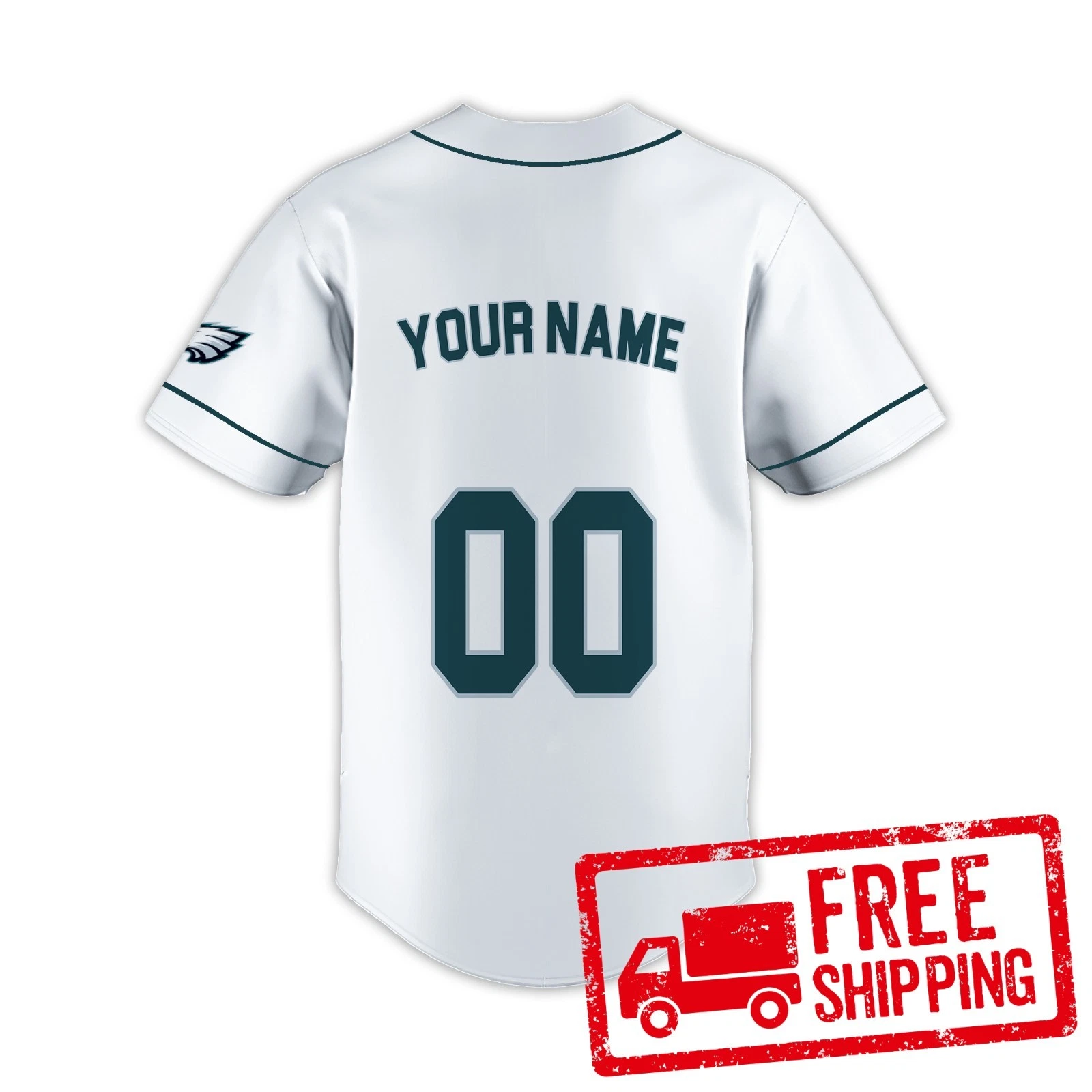 Custom Personalized, Eagless Football AOP Baseball Jersey