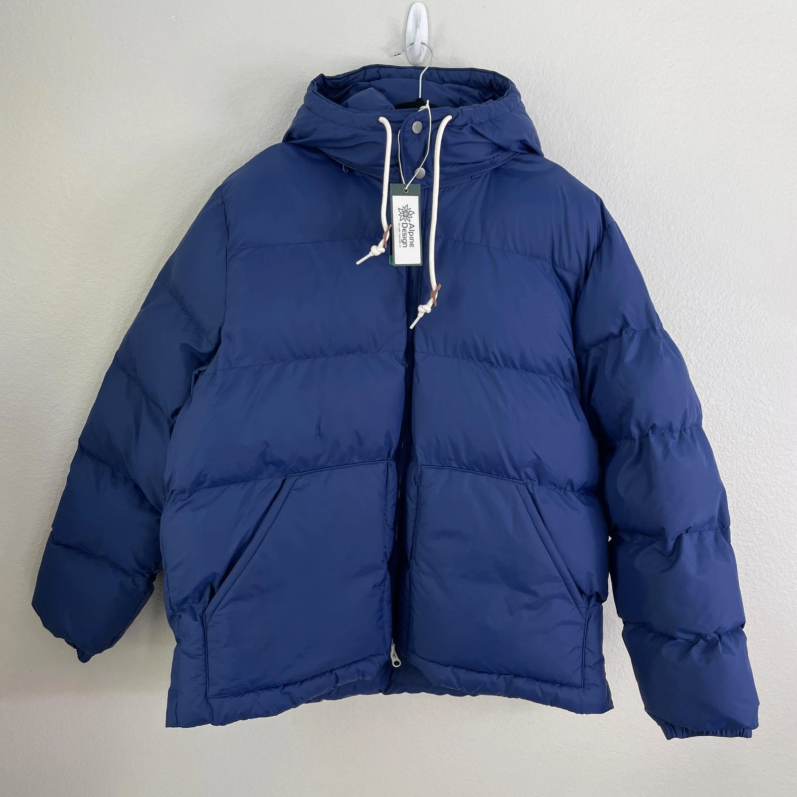 Alpine Design Puffer Jacket Coat Mens XL Space Blue AD 1962 Hooded Thermolite