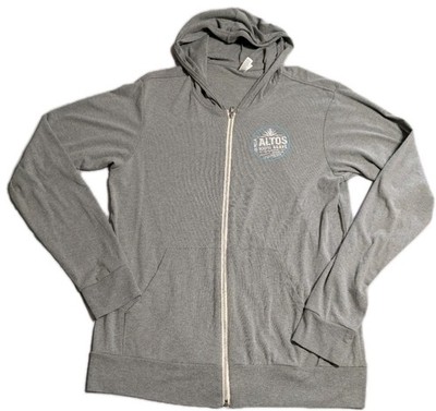 Olmeca Altos 100% Agave Hoodie Full Zip Gray Graphic Sweatshirt XL