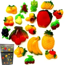 18 Pc Assorted Fruits Refrigerator Magnets Set Food Magnet Locker Kitchen Fridge