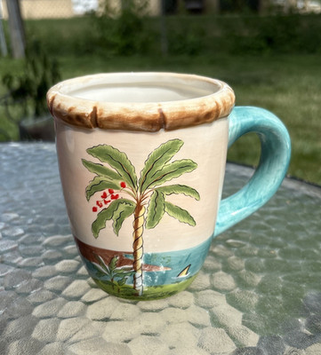 Anne Ormsby Ceramic Mug Tropical Palm Beach Palm Tree Ocean