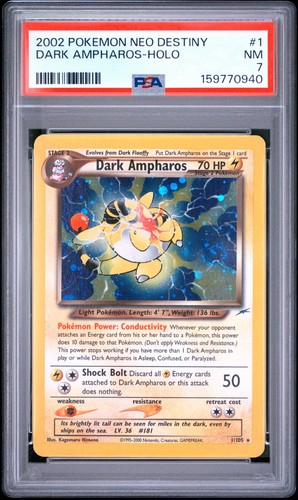 Dark Ampharos (Unlimited) graded PSA 7 for sale on eBay