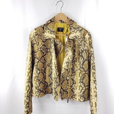T Tahari Snakeskin Faux Leather Moto Jacket XS NEW NWT