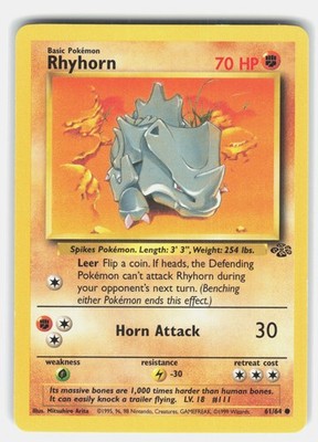 Rhyhorn 61/64 Pokemon Jungle Unlimited *LP*