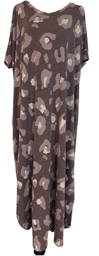 Zenana Ladies 3XL Dress/Mumu Purple Leopard Print with Side Slits - Picture 1 of 7