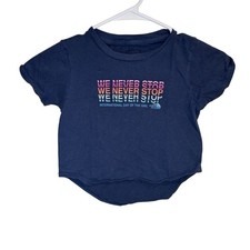 The North Face Girls International Day of the Girl Blue Graphic Crop T Shirt XS