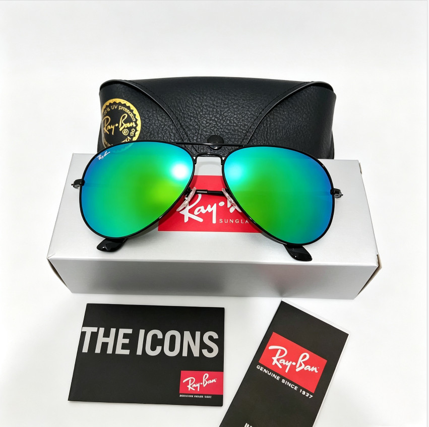 Ray-ban RB3026, aviator sunglasses , Black Frame/Large 62mm GreenLens