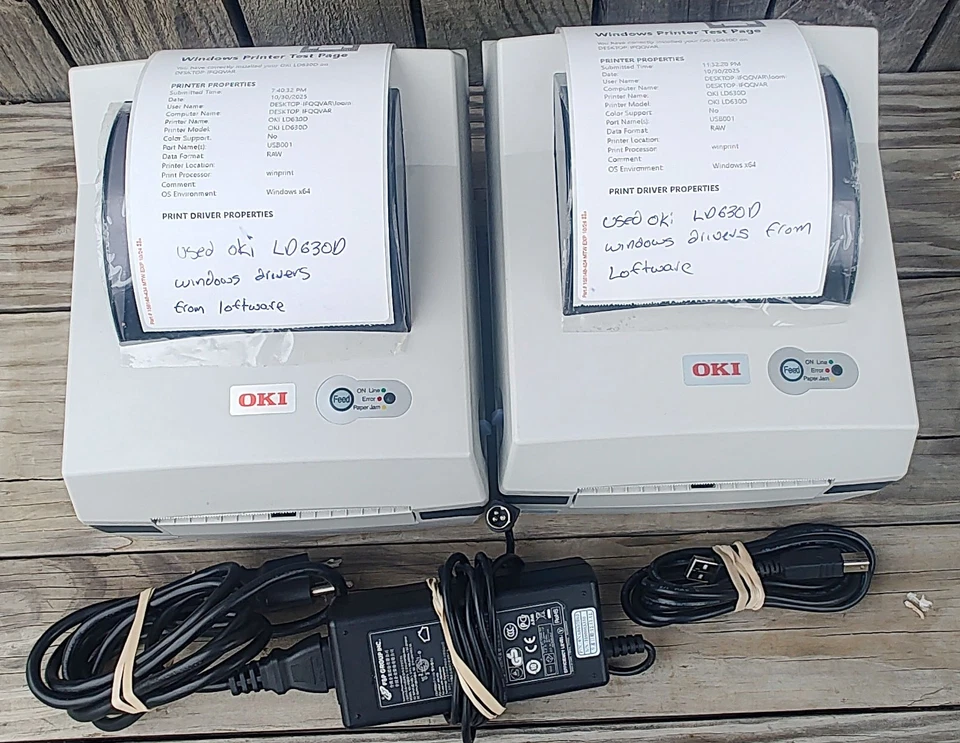Pair 2 EXCELLENT WORKING 4x6 OKI LD620D USB Label Printers Direct Thermal - Image 2 of 4