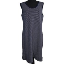 J. Crew Navy Blue & White Striped Cotton Tank Dress sz S