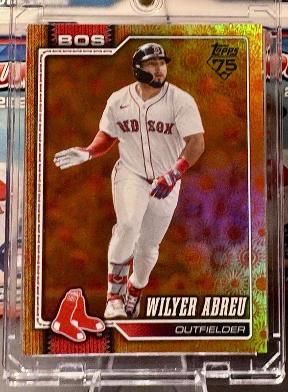 2026 Topps Series 2 Orange Sun Foil Wilyer Abreu #677 Boston Red Sox Mint Card