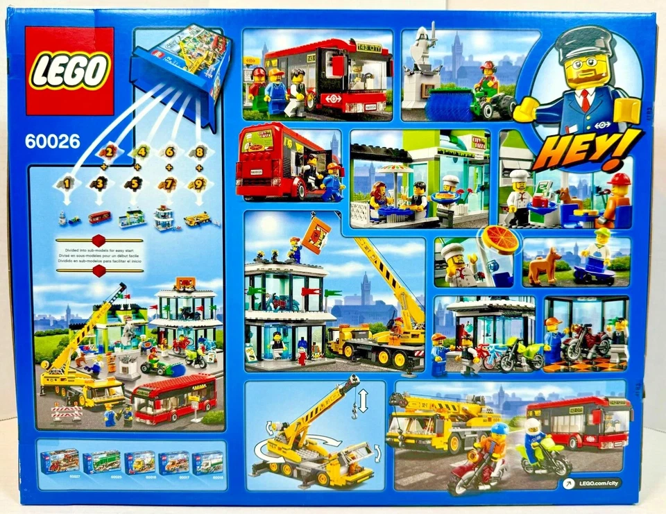 LEGO (60026) City: Town Square - New Sealed Retired Bus Construction Bike Castle - Image 2 of 4