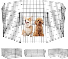 FDW 30 Inch Dog Pen 8 Panel Dog Playpen Indoor Outdoor Metal Puppy Pet Fence Por
