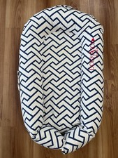 Dock A Tot Deluxe Plus Dock Baby Lounger 0-8 Months Navy Blue Chevron Pattern