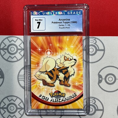CGC 7 NM Arcanine Topps Pokemon 1999 Series 1-59 4th Print 7016 | eBay