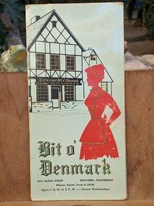 1967 Bit O Denmark Restaurant Solvang California Vintage Menu Ebay