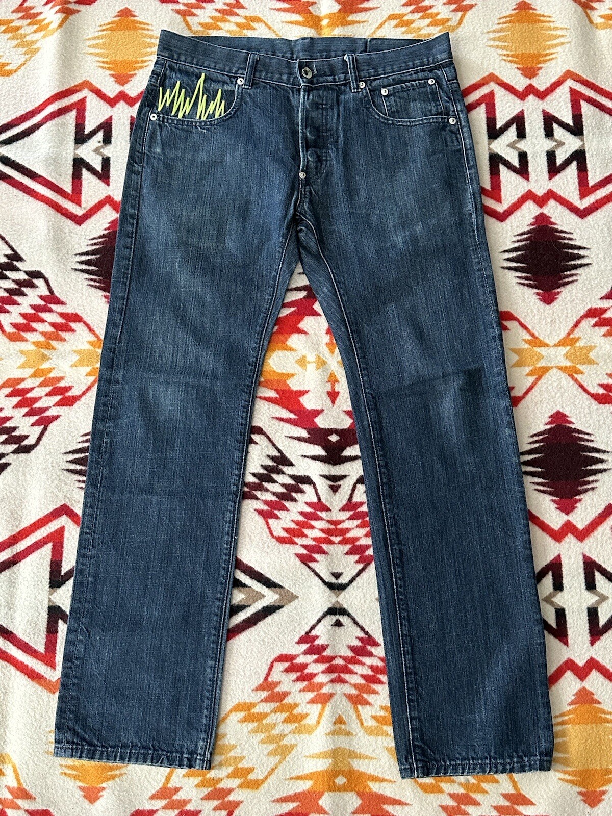 The Hundreds Public Label Raw Blue Denim Waves Gently Used Fits
