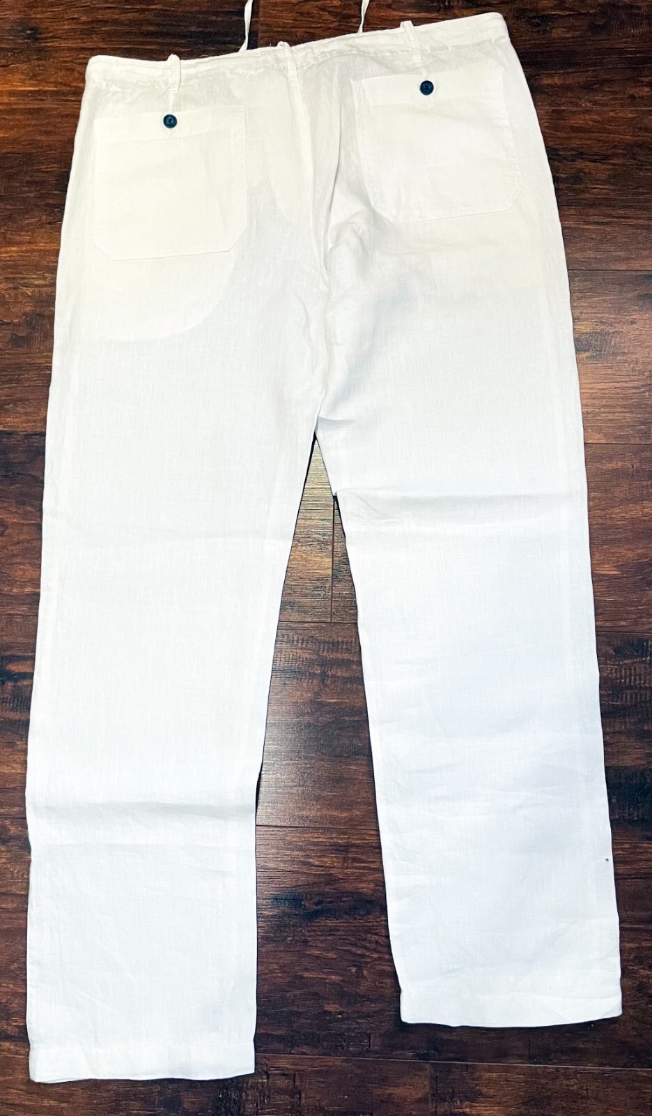 Benson NYC Mens White 100 Linen Pants Drawstring 36x30 RN130125 eBay