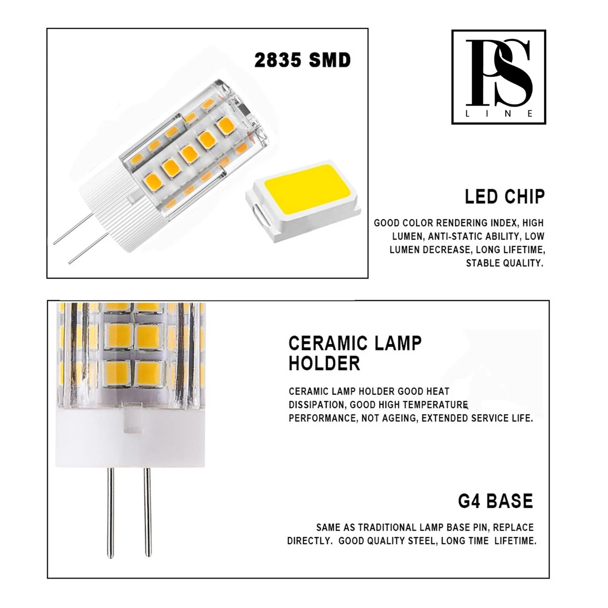 BOMBILLAS LED G4 3W,5W,7W 33,51,75 Leds, SMD2835 ALTA CALIDAD