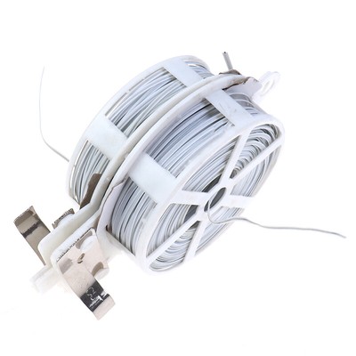 1Pc (50m) White Multi-Function Sturdy Garden Plant Twist Tie with Coated WirBAP