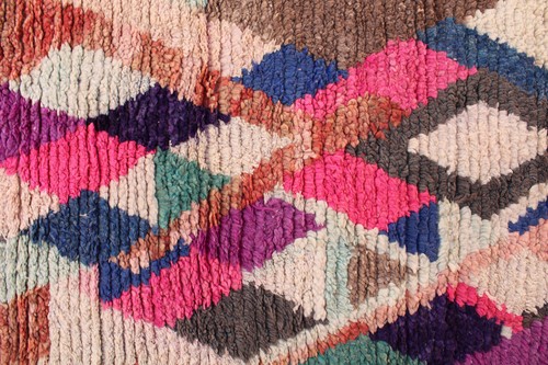 Vintage Teppichläufer, Marokkanischer Läuferteppich Handarbeit Boujaad Teppich, Geometrischer Wollteppich - Bild 4 von 8