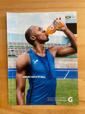 2014 Print Ad Gatorade Usain Bolt 8''x10-1/2''