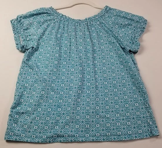 Camiseta Grace Elements Top Mujer Extra Grande XL Azul Blanco Geométrica Manga Corta Foto 3 de 4