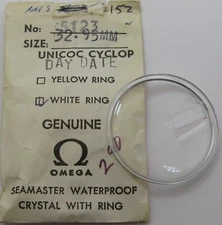 Omega Watch Crystal / Acrylic 5123 32.95 mm day date cyclops silver tension ring