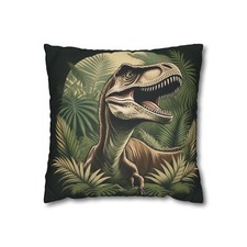 Jurassic Jungle - Spun Polyester Square Pillowcase