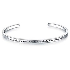 Bracciale rigido con Frase argento sterling 925 modello rigido regalo donna uomo