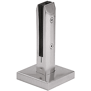 Brushed Stainless Beveled One-Piece Surface Mount Frameless Windscreen Clamp - Picture 2 of 5