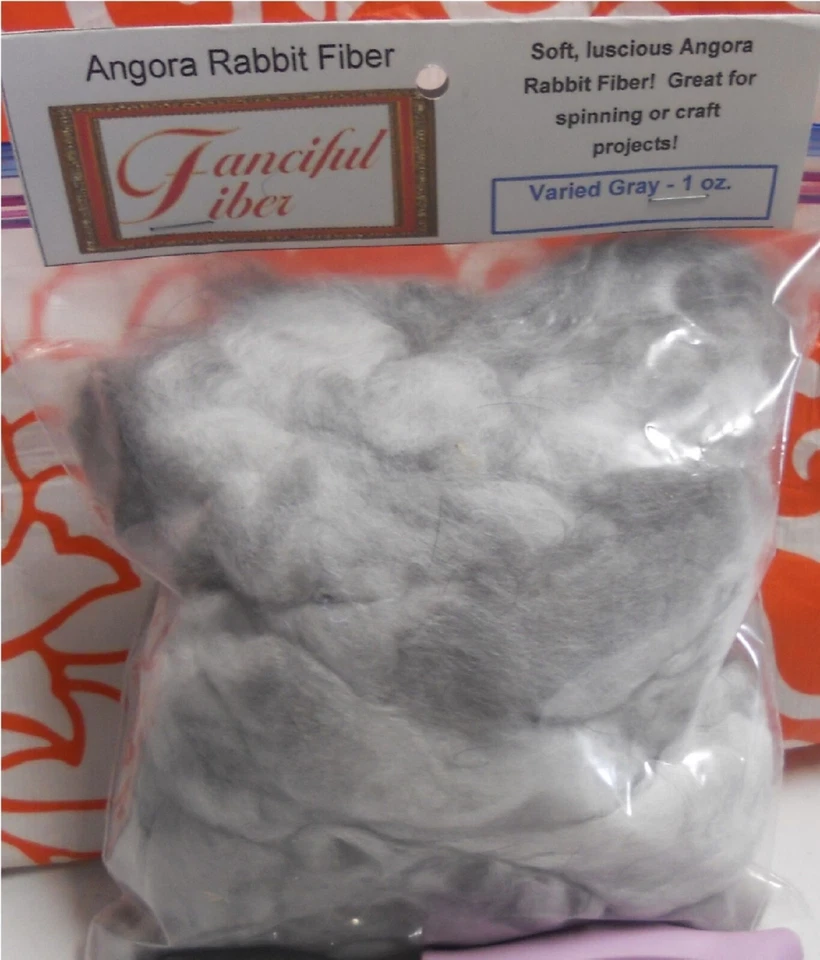 French Angora Rabbit Wool, Varied Grays, Super Soft Raw Wool, 1 oz (Awesome!) - Image 3 of 3